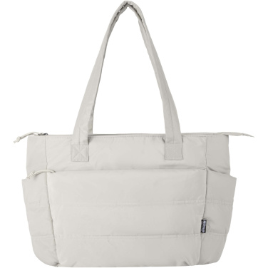 Logotrade business gift image of: Puffer 15.6" GRS recycled laptop tote bag 18L