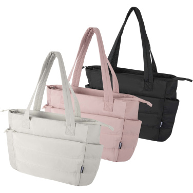 Logo trade promotional giveaway photo of: Puffer 15.6" GRS recycled laptop tote bag 18L