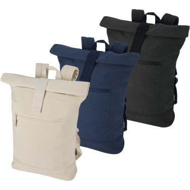 Logo trade promotional gifts image of: Recanvas 14” GRS recycled rolltop backpack 16L