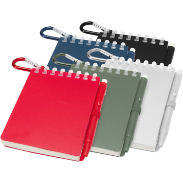Logo trade business gift photo of: Lig Mini recycled outdoor soft cover notebook and ballpoint pen set (black ink)