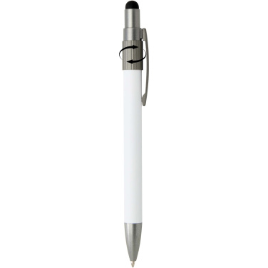 Logo trade business gifts image of: Rill RCS recycled ballpoint pen with stylus and fidget spinner (black ink)