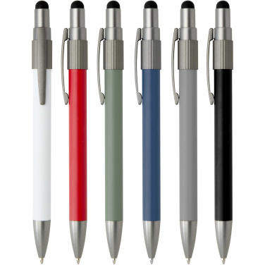 Logo trade business gift photo of: Rill RCS recycled ballpoint pen with stylus and fidget spinner (black ink)