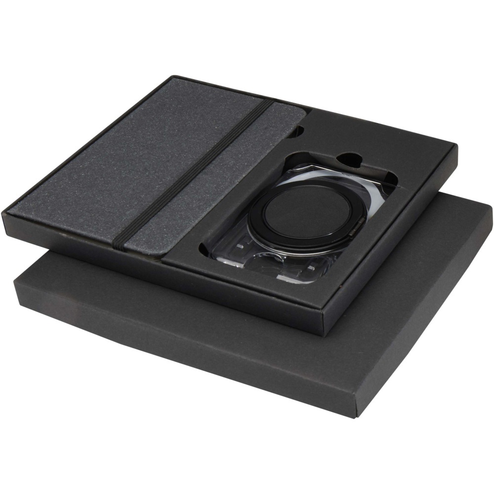 Logo trade promotional gift photo of: Kern A6 hard cover notebook and MagSafe wallet gift set