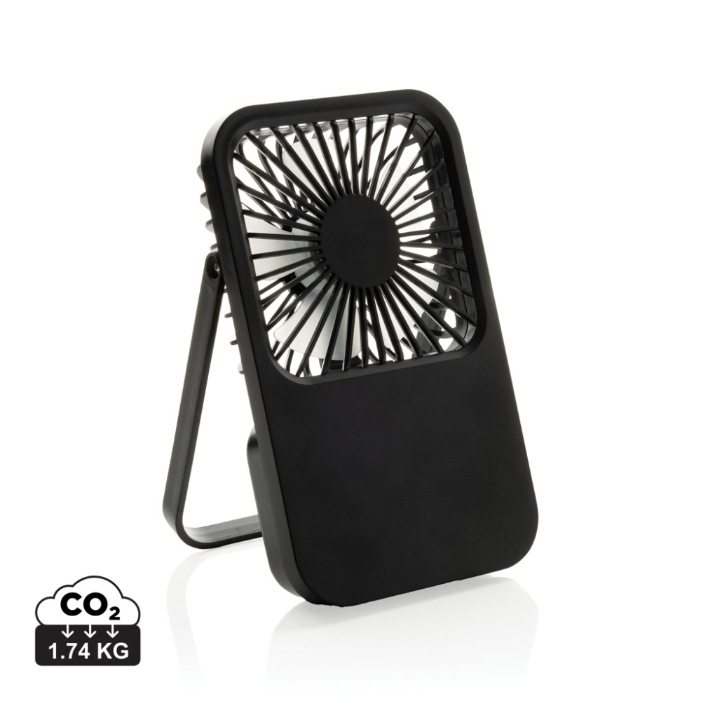 Logo trade promotional giveaway photo of: Aervina RCS recycled plastic re-chargeable desk fan