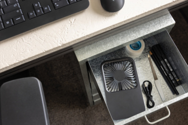 Logotrade promotional giveaways photo of: Aervina RCS recycled plastic re-chargeable desk fan