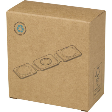 Logo trade promotional products image of: Armus 3-in-1 15W recycled plastic foldable wireless charger