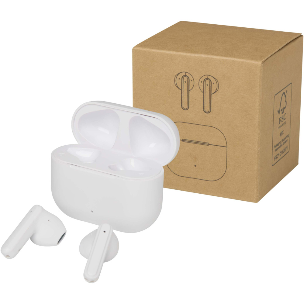 Logo trade advertising products image of: Altais recycled plastic True Wireless Bluetooth® headset