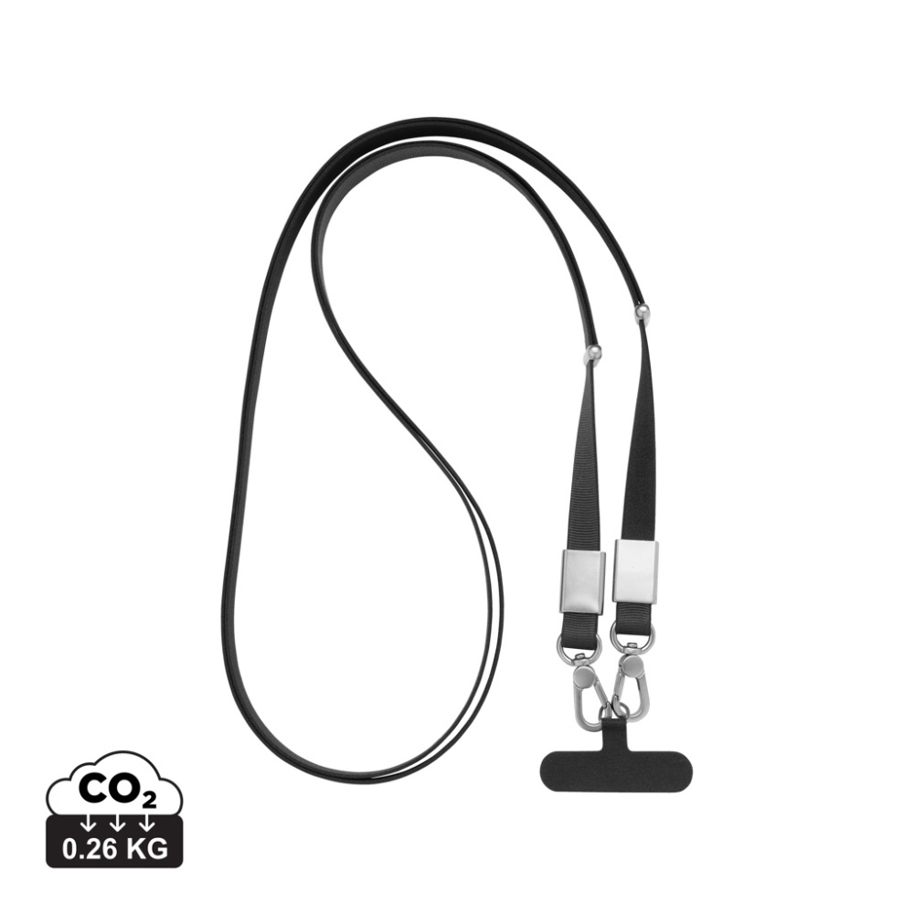 Logo trade advertising products image of: Nivo RCS recycled PET Crossbody lanyard