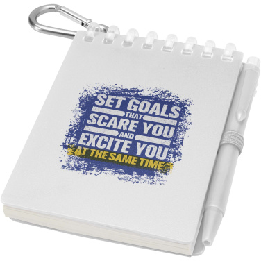 Logo trade business gifts image of: Lig Mini recycled outdoor soft cover notebook and ballpoint pen set (black ink)