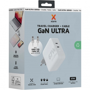 Logotrade reklaamkingi foto: Xtorm XVC2067 GaN Ultra 67W reisilaadija 100W USB-C PD-kaabliga