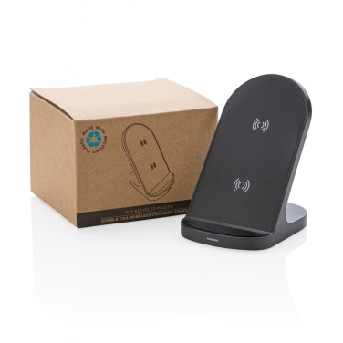 Logo trade firmakingid foto: RCS taaskasutatud plastist topeltpooliga juhtmevaba alus 15W