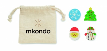 Logo trade firmakingituse pilt: Komplektis 4 jõuluteemalist kustukummi