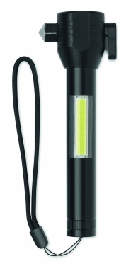 Logo trade reklaamkingitused foto: 3-ühes alumiiniumist taskulamp koos avariivasara ja turvavöölõikuriga, kohandatava trükilahendusega