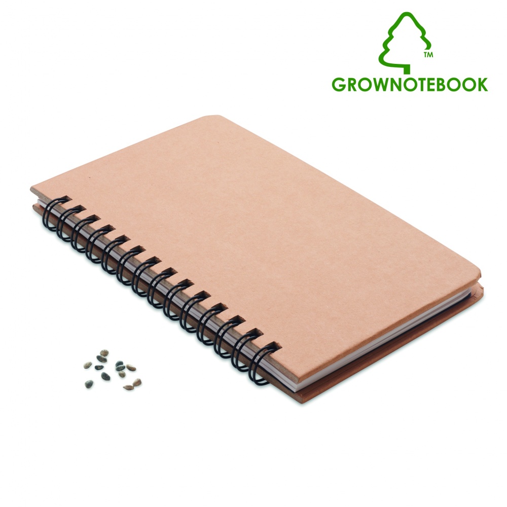 Logo trade reklaamtoote pilt: A5 männipuu GROWNOTEBOOK™