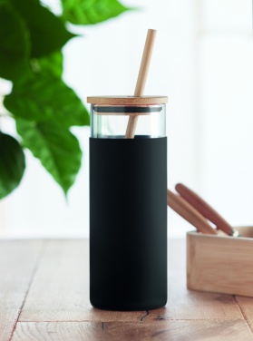 Logotrade reklaamkingi foto: 450 ml bambusest kaane ja kõrrega joogitops