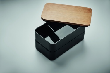 Logotrade reklaamtoote foto: PP-st lõunakarp ja bambusest kaas