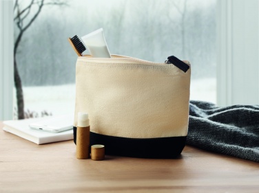 Logo trade meened foto: Kahevärviline puuvillane kosmeetikakott