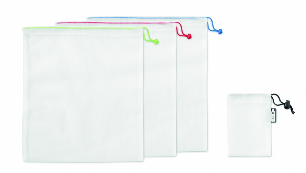 Logotrade meened pilt: Komplektis 3 RPET võrgust toidukotti