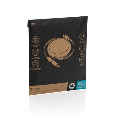 Logotrade reklaamkingid pilt: Terra RCS alumiiniumist sissetõmmatav 240W 2-in-1 kaabel