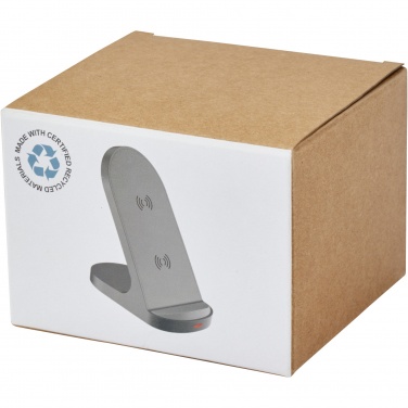 Logo trade mainostuotet tuotekuva: Loop 15 W:n langaton kaksisuuntainen latausteline RCS-kierrätetystä muovista