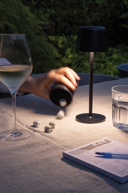 Logotrade mainoslahja tuotekuva: Zenic RCS kierrätysmuovinen USB-ladattava pöytävalaisin