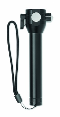 Logo trade liikelahja mainoslahja tuotekuva: 3 in 1 alumiininen taskulamppu hätä vasaralla ja turvavyöleikkurilla mukautettavalla painatuksella