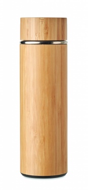Logotrade liikelahja tuotekuva: Bambu termospullo 400 ml TAMPERE