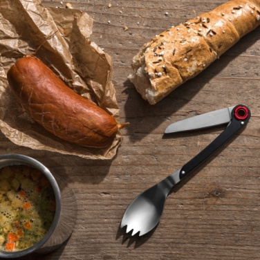 Logo trade mainoslahja kuva: Monikäyttöinen lusikka LATEMAR Schwarzwolf