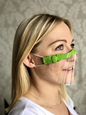 Logo trade mainostuotet tuotekuva: HESTIA kasvosuoja - läpinäkyvä maski suulle ja nenälle 1452162