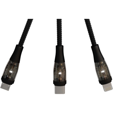 Logo trade liikelahja mainoslahja tuotekuva: SCX.design C50 100 W:n / 5 A:n pikalataava 5-in-1-kaapeli digitaalisella näytöllä