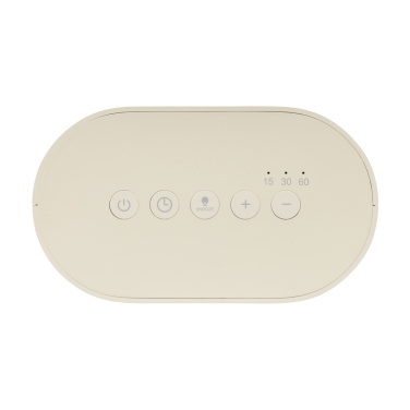 Logo trade mainoslahja ja liikelahja tuotekuva: LumaRise RCS -herätyskello, valkoinen kohina, kierrätysmuovi