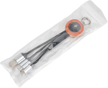 Logo trade liikelahja kuva: 4-in-1-kaapeli, jossa on koristeltu logo puukotelossa