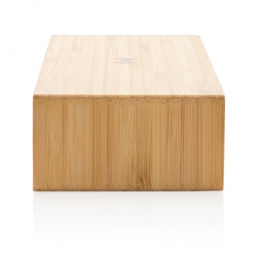 Logotrade reklaminiai produktai nuotrauka: Bambukinis žadintuvas su 5W belaidžiu įkrovikliu