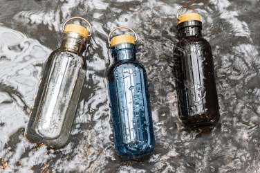 Logotrade reklaminės dovanos nuotrauka: RCS RPET buteliukas su bambukiniu dangteliu ir rankena