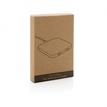 Logotrade ziemassvētku dāvanas foto: Bambusa 10W bezvadu lādētājs ar USB
