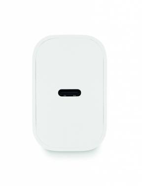 Logotrade biznesa dāvanas foto: 20W 2 portu USB lādētāja EU spraudnis