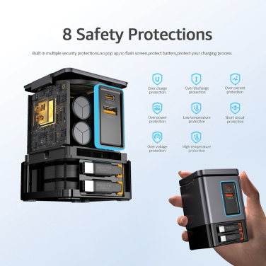 Logotrade ziemassvētku dāvanas foto: Urban Vitamin Sacramento 105W GAN lādētājs+ievelkami kabeļi