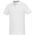 Beryl short sleeve men's organic recycled polo, Белый