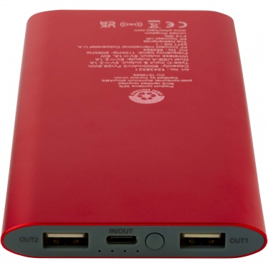 Логотрейд pекламные cувениры картинка: Juice портативное зарядное устройство Type-C из переработанного алюминия емкостью 8000 мАч