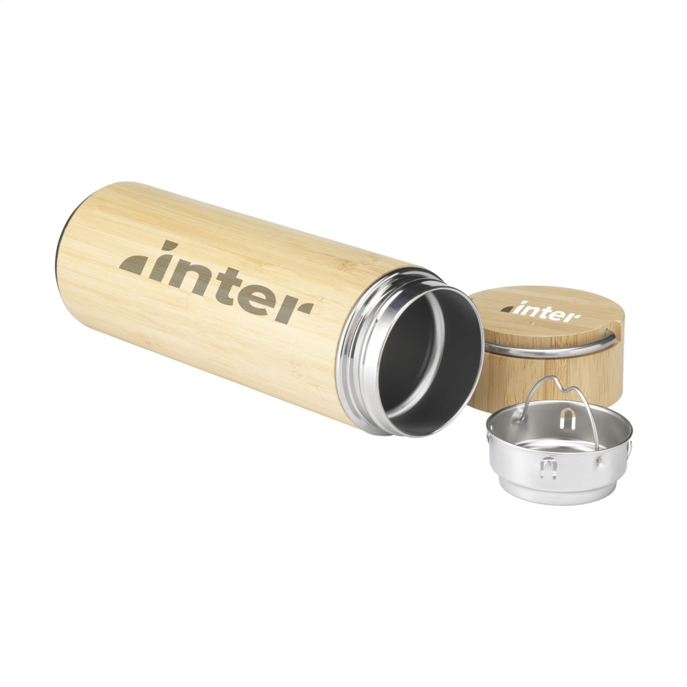 Логотрейд pекламные подарки картинка: Термобутылка/термокружка из бамбука Nikko 330 мл