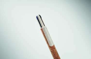 Лого трейд pекламные cувениры фото: Cork 4-colour ink ball pen