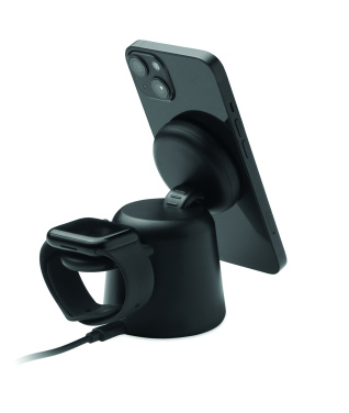 Логотрейд pекламные подарки картинка: 3 in 1 wireless charger 15W