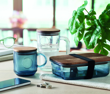 Лого трейд pекламные подарки фото: Ribbed glass mug 300ml