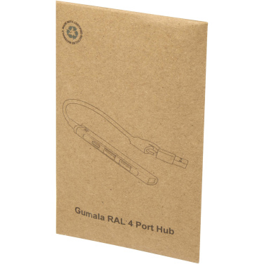 Логотрейд бизнес-подарки картинка: Alkaid 4-портовый концентратор USB-A и Type-C из переработанного алюминия с двумя входами