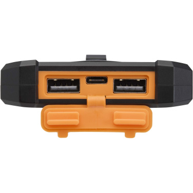 Лого трейд pекламные cувениры фото: Altair 5000 мАч 10 Вт прочное портативное зарядное устройство из переработанного пластика с солнечной батареей и встроенным фонариком