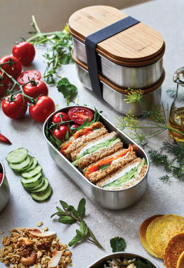 Лого трейд pекламные подарки фото: Двойной контейнер для бенто из нержавеющей стали Black+Blum