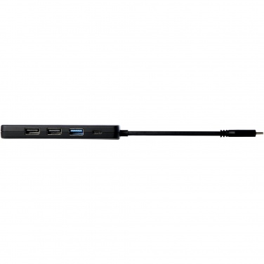 Logotrade profilprodukter bild: Loop RCS multimedieadapter USB 2.0–3.0 av återvunnen plast med HDMI-port