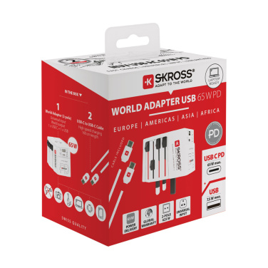 Logotrade kampanjprodukter bild: SKROSS World Travel Adapter MUV 65W PD med USB C-kabel
