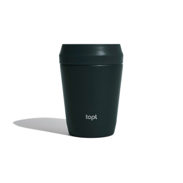 Logotrade profilreklam bild: Topl To Go-glas i återvunnet stål Patenterat 360-lock 235 ml