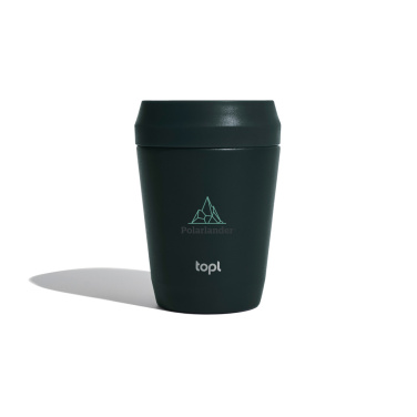 Logotrade presentreklam bild: Topl To Go-glas i återvunnet stål Patenterat 360-lock 235 ml